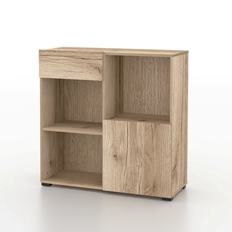 წიგნის კარადა 1 უჯრით და 1 კარებით Agapi (მუხის გრანდიოზული ბუნებრივი) 24N3LZ85