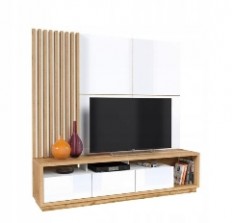 კედლის ერთეული CELINE (მუხის ვოტან/თეთრი სიპრიალის) 24NALR09