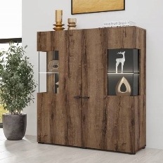 მაღალი კომოდი COBY (სამონასტრო მუხა/შავი ონიქსი) 24WBMB46