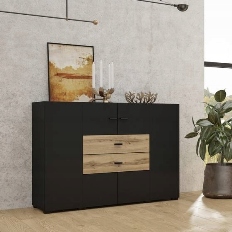 კომოდი COBY (შავი ონიქსი/მუხის ვოტანი) 24WNMB43