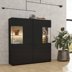 მაღალი კომოდი COBY (შავი ონიქსი/მუხის ვოტანი) 24WNMB46