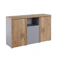 კომოდი KORA (ნაცრისფერი/მუხის დროშის შტაფი) 24ZFKJ43