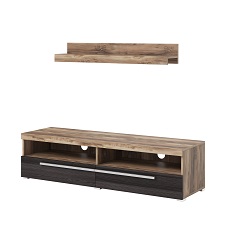 Тумба ТВ + полка ROGER (Сатин Нуссбаум/Тачвуд) 226ZZH41