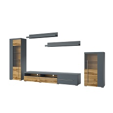 მისაღები ოთახის კომპლექტი ROGER (Grey/Oak Wotan) 22ZNZH11