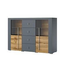 კომოდი ROGER (ნაცრისფერი/მუხის ვოტანი) 22ZNZH26