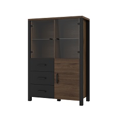 ვიტრინა OLIN (Okapi Walnut/Black Matt) 24OKJC44