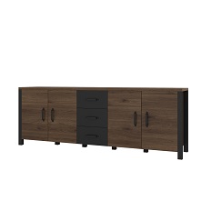 კომოდი OLIN (Okapi Walnut/Black Matt) 24OKJC25