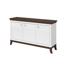 Комод 3 двери TISARO (Белый/Дуб шоколадный) 2473LJ43