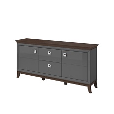 კომოდი TISARO (ანტრაციტი/შოკოლადის მუხა) 24Z3LJ26