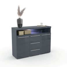 Комод INDIA (Серый/Серый глянец) 24G0DE26