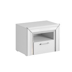 საწოლის მაგიდა ARNO (თეთრი/თეთრი პრიალა ვერცხლით) 2497LF22