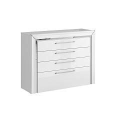 კომოდი ARNO (თეთრი/თეთრი პრიალა ვერცხლით) 2497LF45