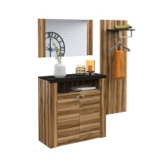 გასახდელი კომოდით LARONA (Satin Nussbaum/Touchwood) 24Z6DZ15