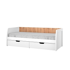 Кровать 90-2 TAURUS (Дуб Вотан/Белый глянец) 