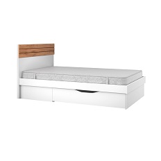 Кровать  120S TAURUS (Дуб Вотан/Белый глянец) 