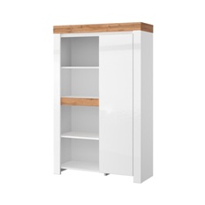 Шкаф 1D4N TAURUS (Дуб Вотан/Белый глянец) 