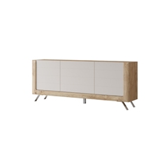 Комод 3 двери KASAI (Дуб Голд Харбор/Бежевый матовый) 24HKMI25