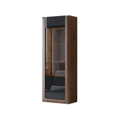 1-კარიანი ვიტრინა Kasai (Columbia Walnut/Black Gloss) 24RWMI05