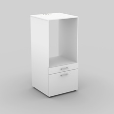 კაბინეტი სარეცხი მანქანისთვის და საშრობი 1 უჯრით და Aza თეთრეულით (თეთრი) 3097me60