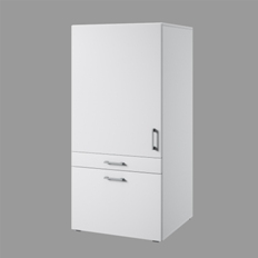 კაბინეტი სარეცხი მანქანისთვის და საშრობი 1 უჯრით და 1 თაროზე Aza Linen (თეთრი) 3097me62