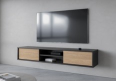 Тумба ТВ с 2 створками FRIDA (Антрацит/Промасленный дуб) 24JDMT40