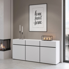 უჯრის გულმკერდი 3 კარით და 3 უჯრის ჯვრის (თეთრი/შავი) 249WMY43