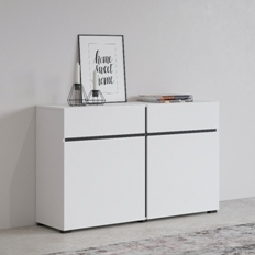 უჯრის გულმკერდი 2 კარით და 2 უჯრის ჯვრის (თეთრი/შავი) 249WMY45