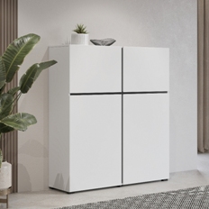 მაღალი გულმკერდი 4 ჯვრის კარით (თეთრი/შავი) 249WMY76