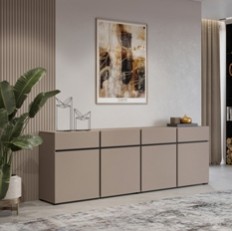 Комод с 4 дверцами и 4 выдвижными ящиками CROSS (Конго/Черный) 24CWMY25