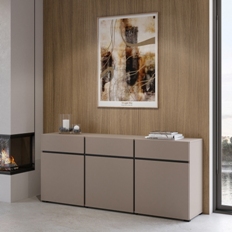 Комод с 3 дверцами и 3 выдвижными ящиками CROSS (Конго/Черный) 24CWMY43