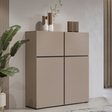 Комод высокий с 4 дверцами CROSS (Конго/Черный) 24CWMY76