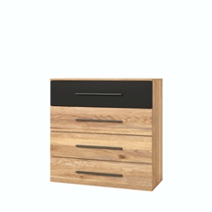 Комод 4 ящика BETA (Дуб Маувелла-Черный) 22MW1627