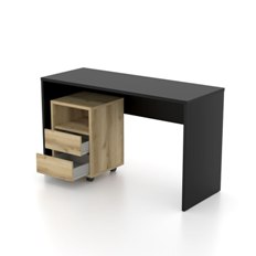 წერილობითი მაგიდა Agapi კაბინეტით (შავი ონიქსი) 24WNLZ07