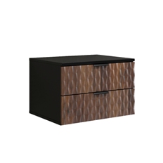 Настенный шкаф под раковину с 2 ящиками ENZO (Черный Оникс/Коричневый) 30WTNN37