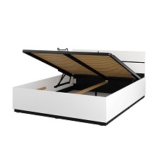 Кровать 1600 с ортопедическим основанием и подъемным механизмом CROSS S (Белый/Черный) 249WMY51