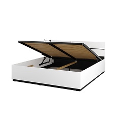 Кровать 1800 с ортопедическим основанием и подъемным механизмом CROSS S (Белый/Черный) 249WMY52