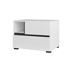 Прикроватная тумбочка 2 выдвижных ящика правая CROSS S (Белый/Черный) 249WMY22