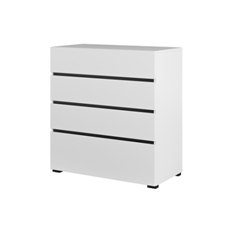 Комод 4 выдвижных ящика CROSS S (Белый/Черный) 249WMY28