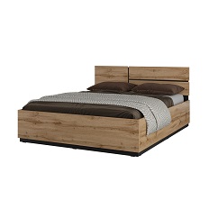 Кровать 1600 CROSS S (Дуб Вотан/Черный) 24N6MY31