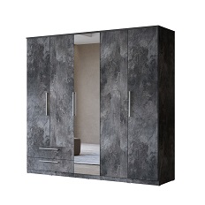 5-კარიანი კაბინეტი 2 უჯრით (1 სარკე) RGB განათებით ინდოეთის S (Slate) 24B0DE21