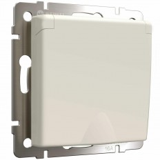 Розетка влагозащищенная с заземлением с защитной крышкой и шторками Werkel айвори матовый W1171262 46903891847