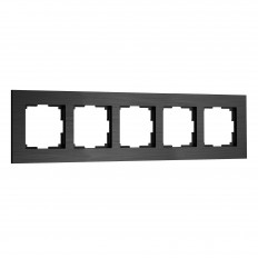 W0053508/ Рамка на 5 постов  AluMax (черный алюминий) W0053508