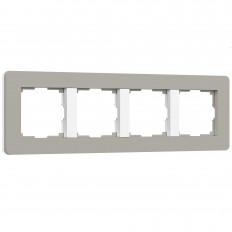 Рамка на 4 поста Split (дымчатый/белый, soft-touch) W0043067