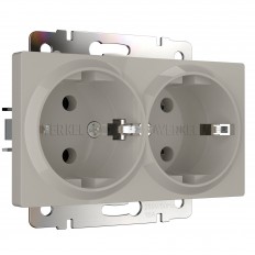 Розетка двойная с заземлением (дымчатый) W1272004