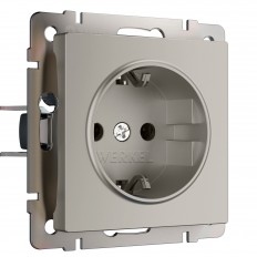 Розетка с заземлением (дымчатый) W1271004