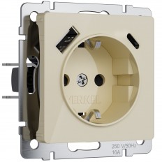 W1171743/ ROSET დასაბუთებით, ფარდებით და USB ტიპის A+C (Avori Acrylic) W1171743