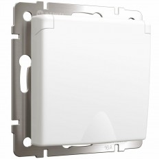 Розетка влагозащищенная с заземлением с защитной крышкой и шторками Werkel белый матовый W1171261 469038918475