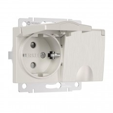 სოკეტის ორმაგი წყალგაუმტარი დამიწებით დამცავი საფარით და Werkel-ის დედალ-მარგალიტის გოფრირებული საკეტებით W1172213 4690389178122