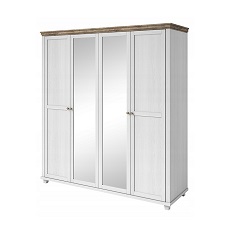 გარდერობი 4-კარიანი 2 სარკეთი EVORA (Abisko Ash/Lefkas Oak მუქი) 247DJU20