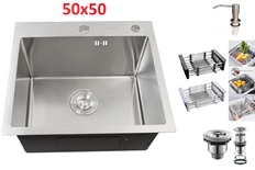 Кухонная врезная мойка Grassi (50X50) никель